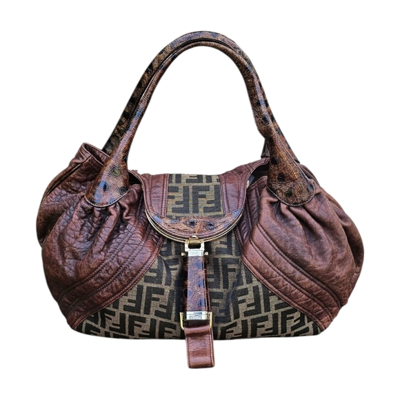 Fendi Zucca Brown Shoulder Spy Bag - Picture 5 of 10